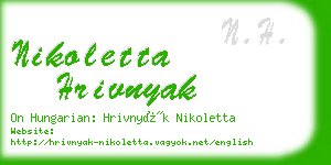 nikoletta hrivnyak business card